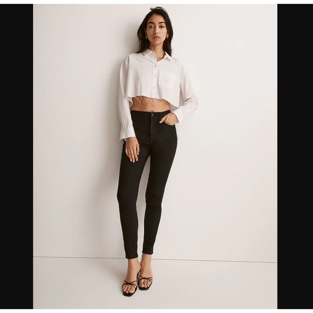 Madewell NEW NWT Womens 25 Black 10" High Rise Skinny Jeans NG493